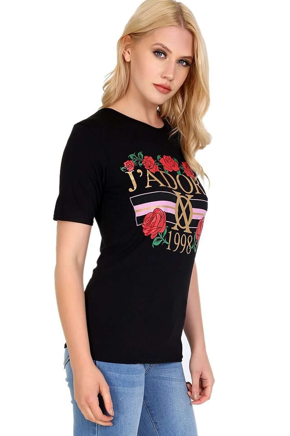 Hailie Jadore Slogan Print Short Sleeve TShirt - bejealous-com