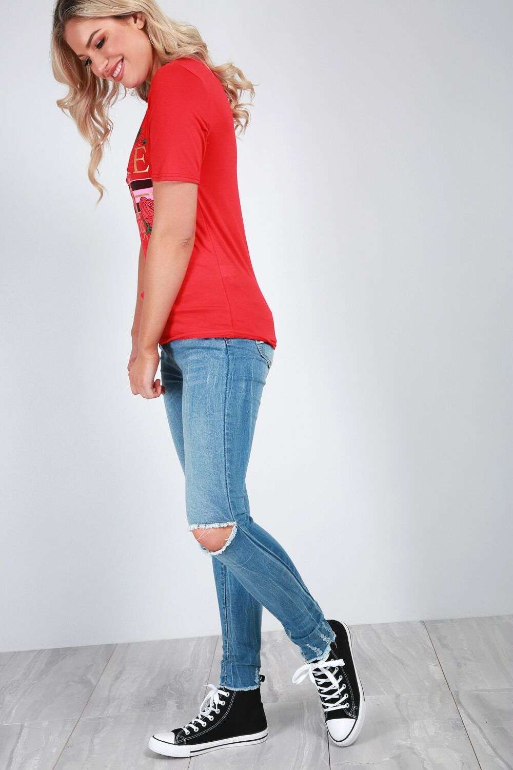 Hailie Jadore Slogan Print Short Sleeve TShirt - bejealous-com