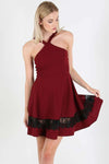 Haillee Halterneck Lace Skater Dress - bejealous-com