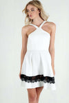 Haillee Halterneck Lace Skater Dress - bejealous-com