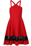 Haillee Halterneck Lace Skater Dress - bejealous-com