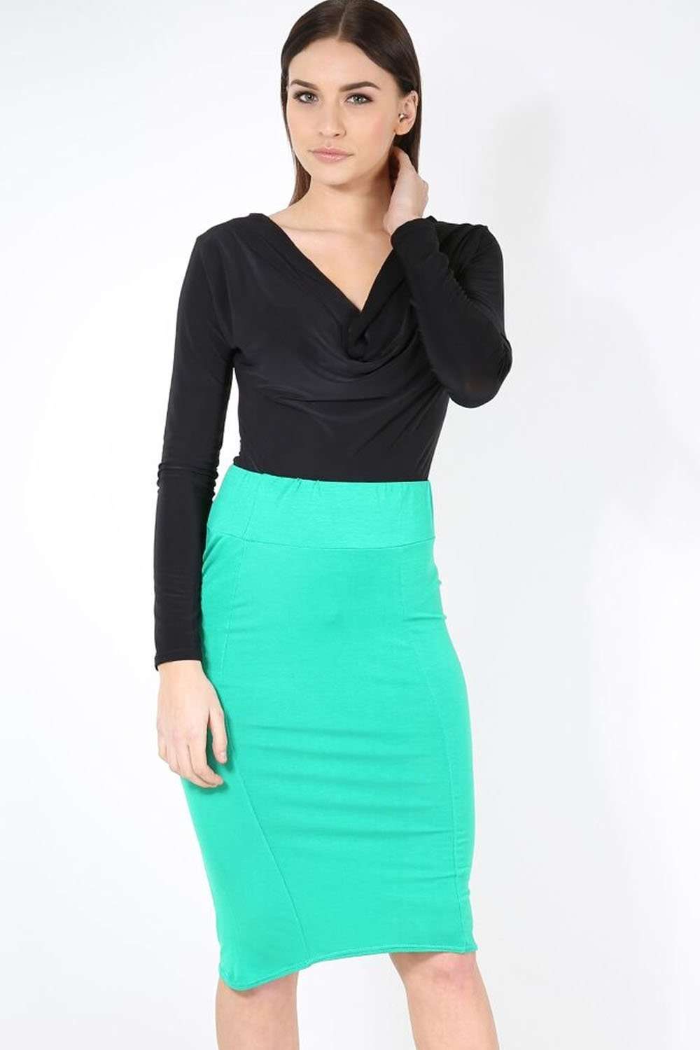 Hailsee High Waist Midi Pencil Skirt - bejealous-com