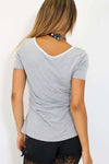 Hallie Short Sleeve Lace Up Basic Tshirt - bejealous-com