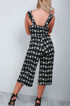 Halloween Print Culotte Leg Jumpsuit - bejealous-com