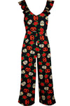 Halloween Print Culotte Leg Jumpsuit - bejealous-com