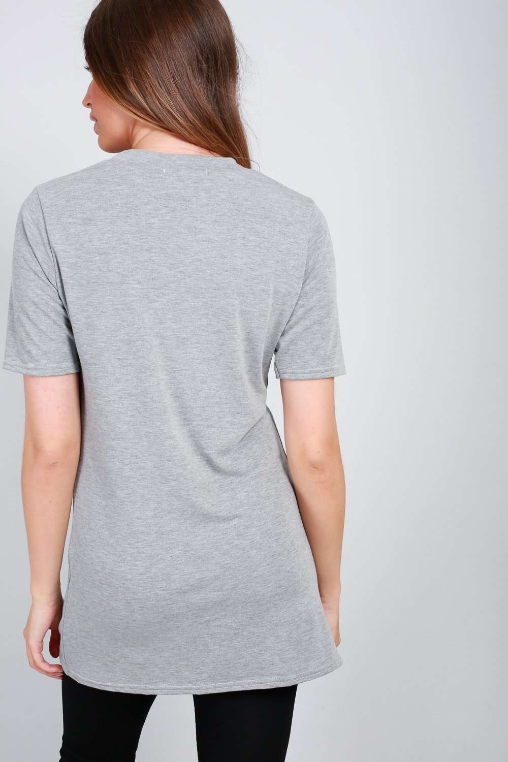 Floral Applique Black Baggy Basic Tshirt - bejealous-com