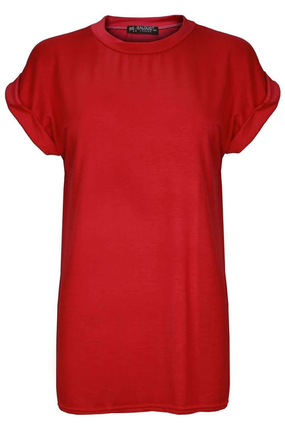 Hannah Roll Sleeve Oversized Jersey Tshirt - bejealous-com