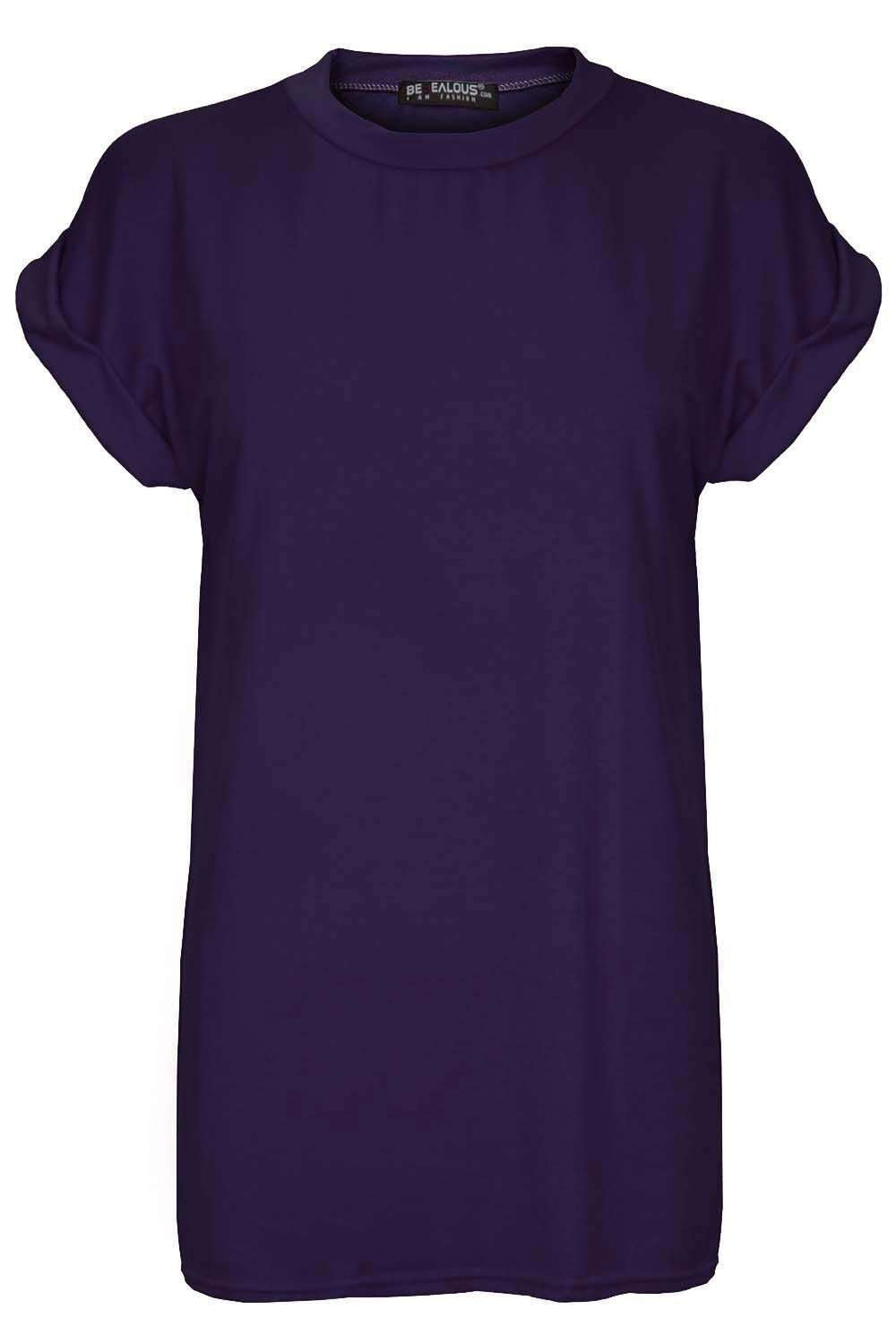 Hannah Roll Sleeve Oversized Jersey Tshirt - bejealous-com