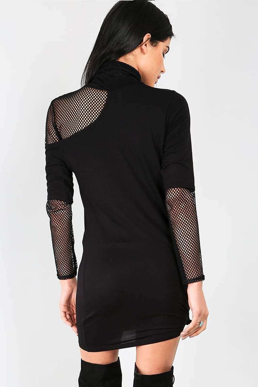 Hariette Graphic Biker Print Choker Neck T-Shirt Dress - bejealous-com