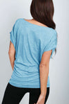 Harper Cowl Neck Gathered Jersey TShirt - bejealous-com