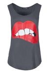 Harriet Graphic Print Curved Hem Vest Top - bejealous-com