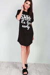 Harriet Shh Slogan Print Jersey Night Dress - bejealous-com