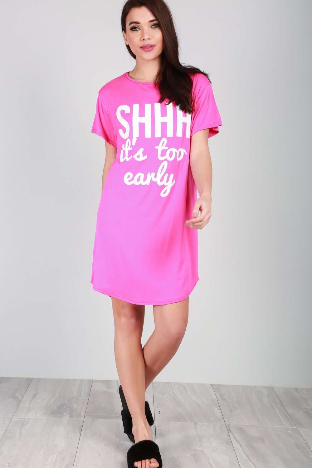 Harriet Shh Slogan Print Jersey Night Dress - bejealous-com