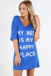 Harriet Slogan Print Oversized Night Dress - bejealous-com