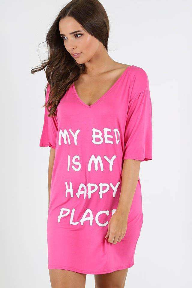 Harriet Slogan Print Oversized Night Dress - bejealous-com