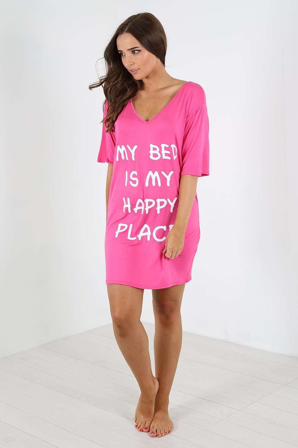 Harriet Slogan Print Oversized Night Dress - bejealous-com