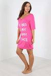 Harriet Slogan Print Oversized Night Dress - bejealous-com