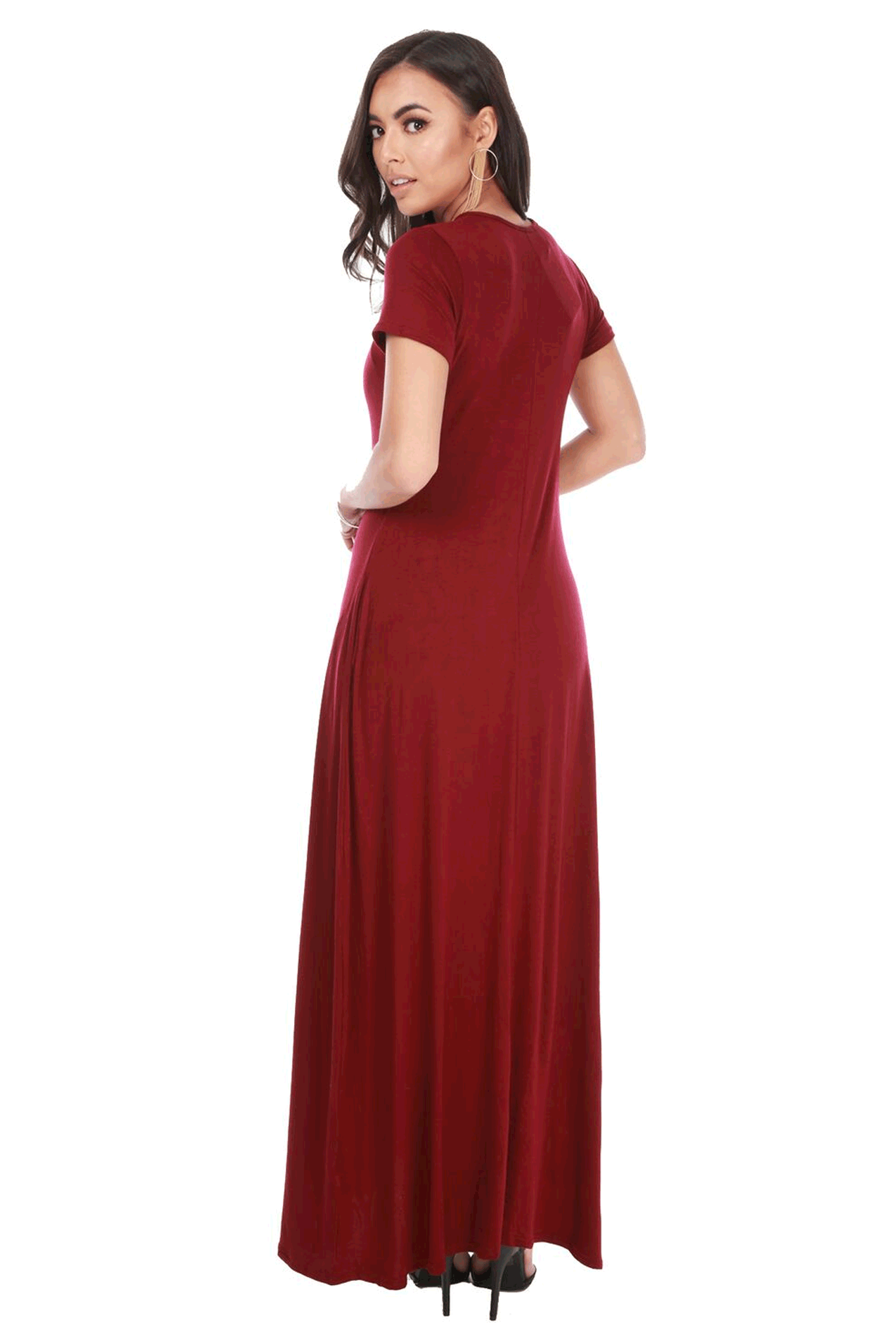 Harrieta Jersey Maxi Tshirt Dress With Pockets - bejealous-com