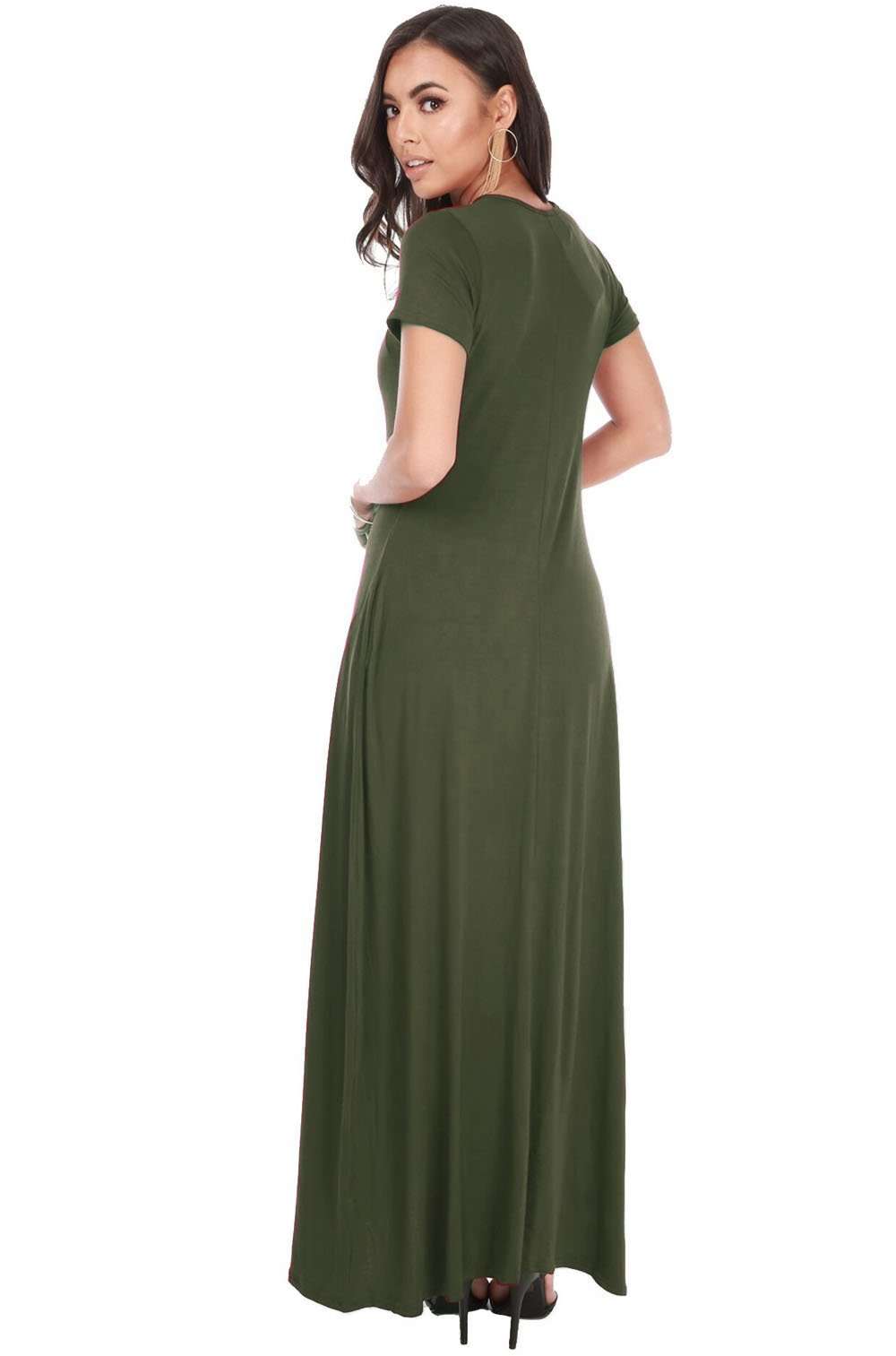 Harrieta Jersey Maxi Tshirt Dress With Pockets - bejealous-com