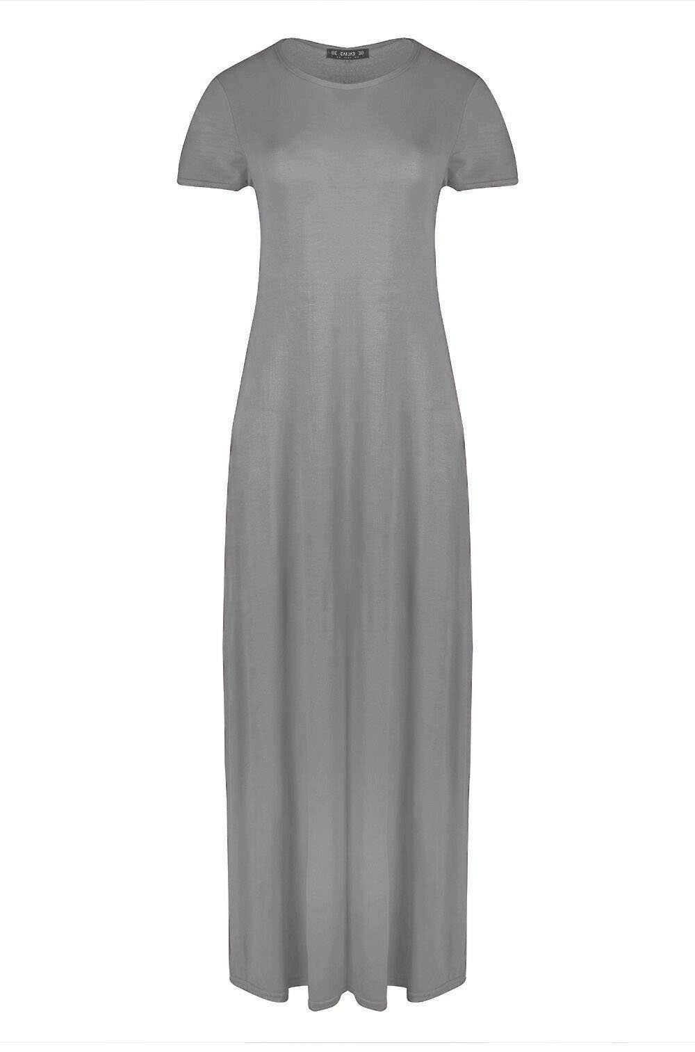 Harrieta Jersey Maxi Tshirt Dress With Pockets - bejealous-com