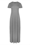 Harrieta Jersey Maxi Tshirt Dress With Pockets - bejealous-com