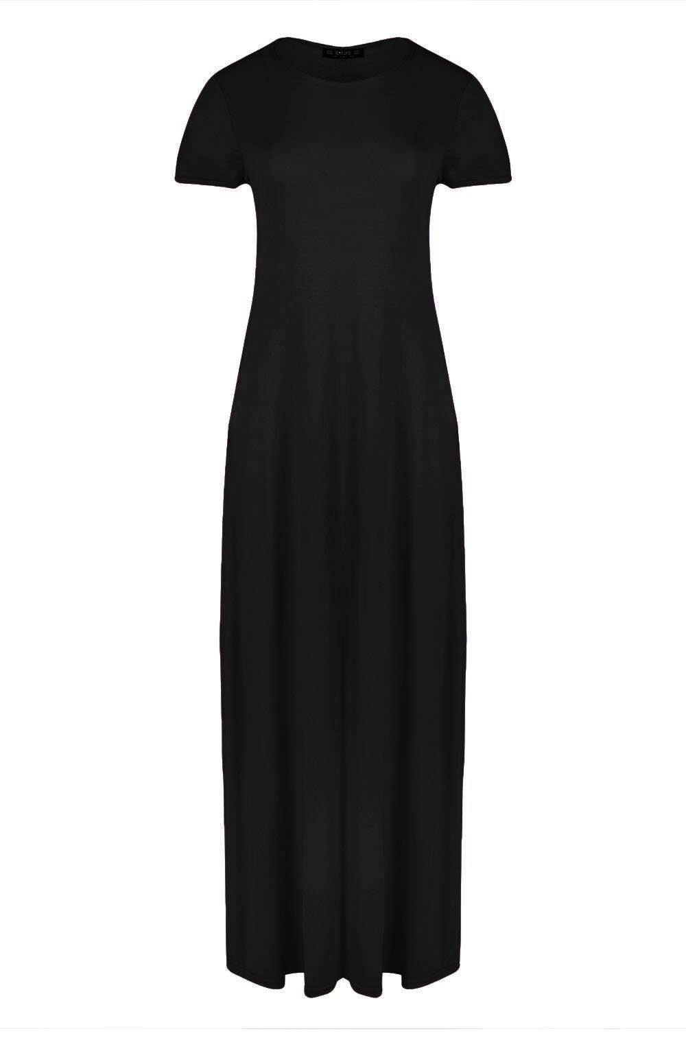 Harrieta Jersey Maxi Tshirt Dress With Pockets - bejealous-com