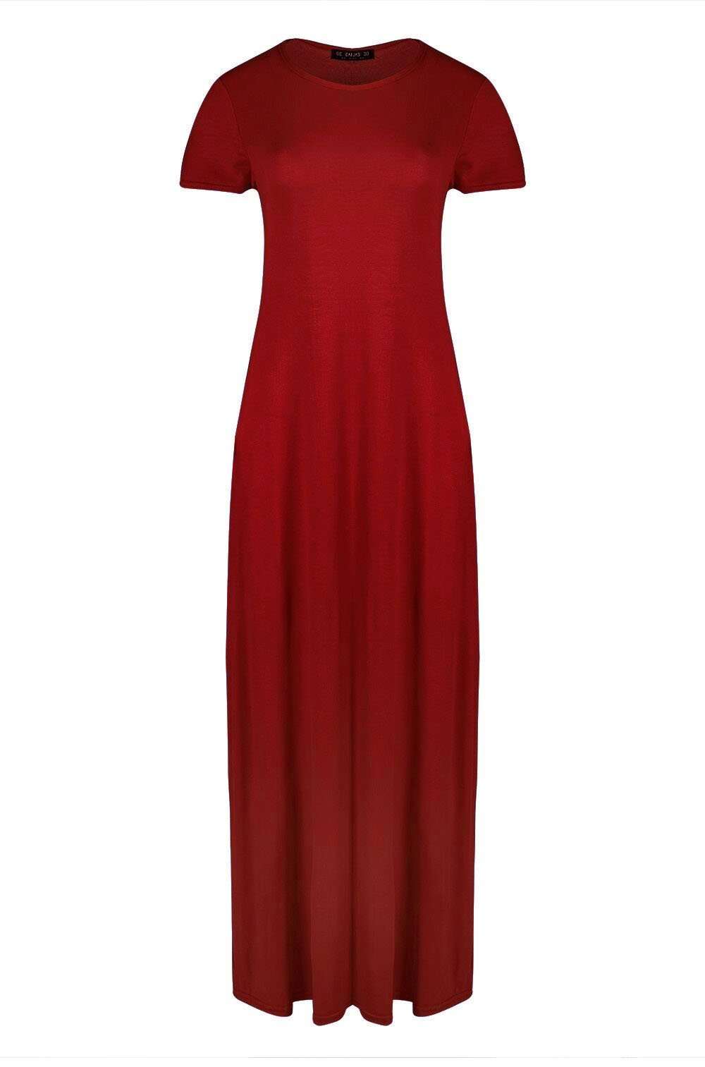 Harrieta Jersey Maxi Tshirt Dress With Pockets - bejealous-com