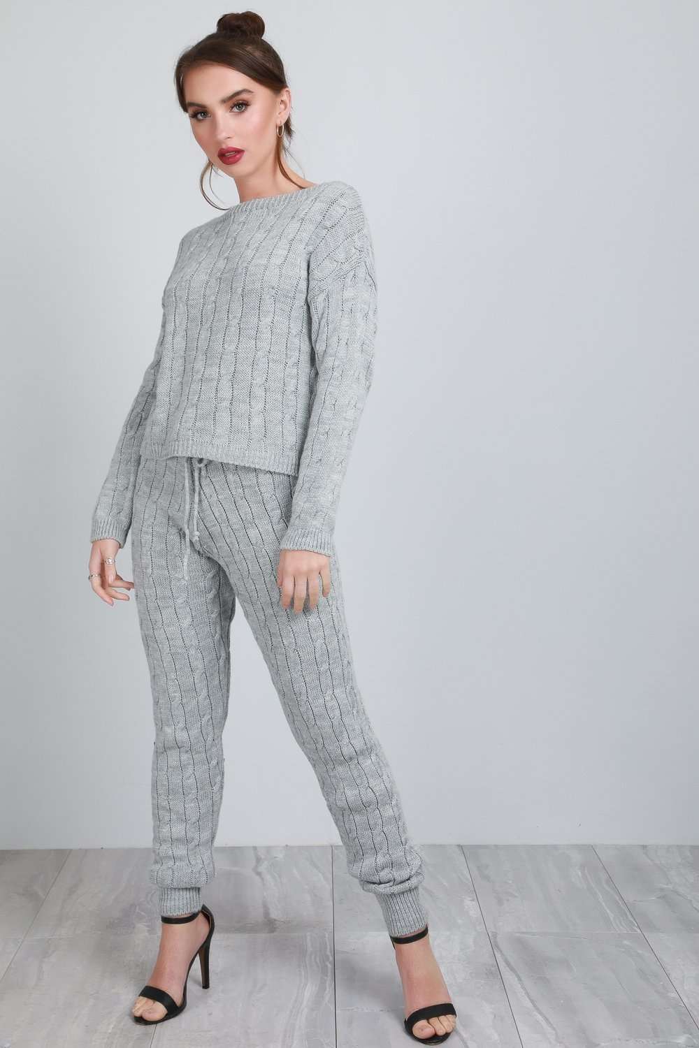 Hayley Chunky Knitted Lounge Wear Coord - bejealous-com