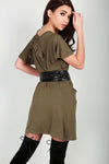 Hayley Frilly Basic Oversized Tshirt Dress - bejealous-com