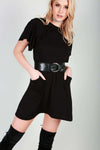 Hayley Frilly Basic Oversized Tshirt Dress - bejealous-com