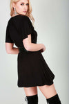 Hayley Frilly Basic Oversized Tshirt Dress - bejealous-com