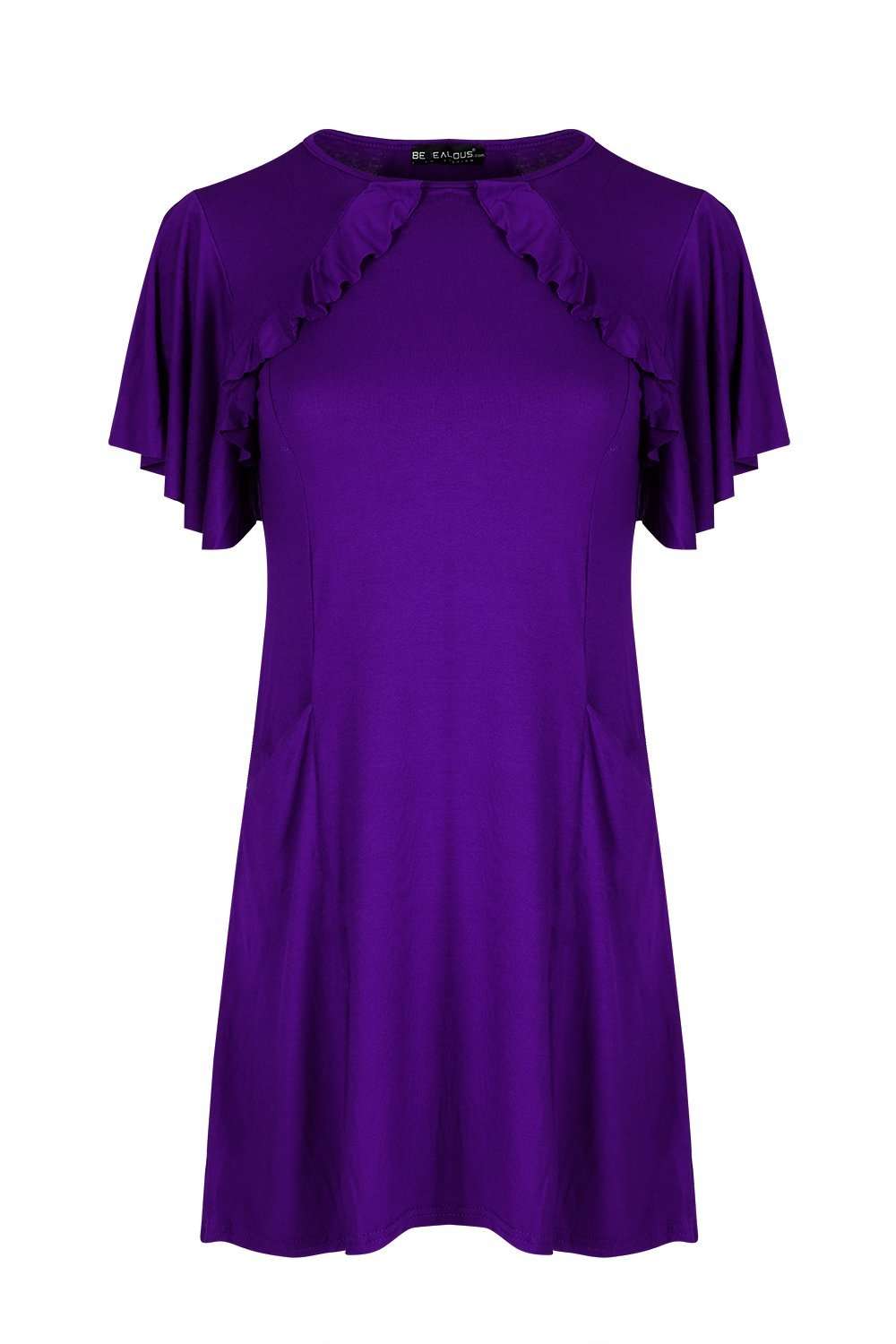 Hayley Frilly Basic Oversized Tshirt Dress - bejealous-com