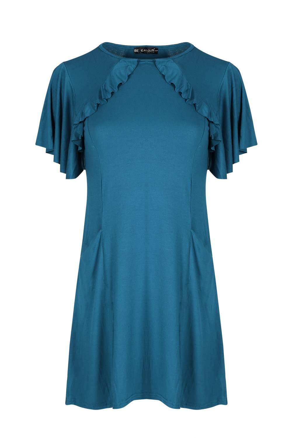 Hayley Frilly Basic Oversized Tshirt Dress - bejealous-com