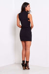 Hazel Gold Button Sleeveless Blazer Mini Dress - bejealous-com