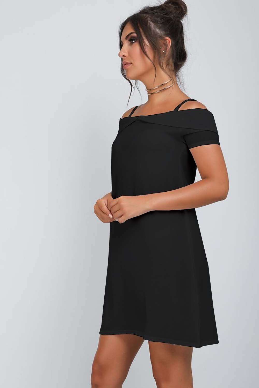 Hazel Strappy Bardot Mini Slip Dress - bejealous-com