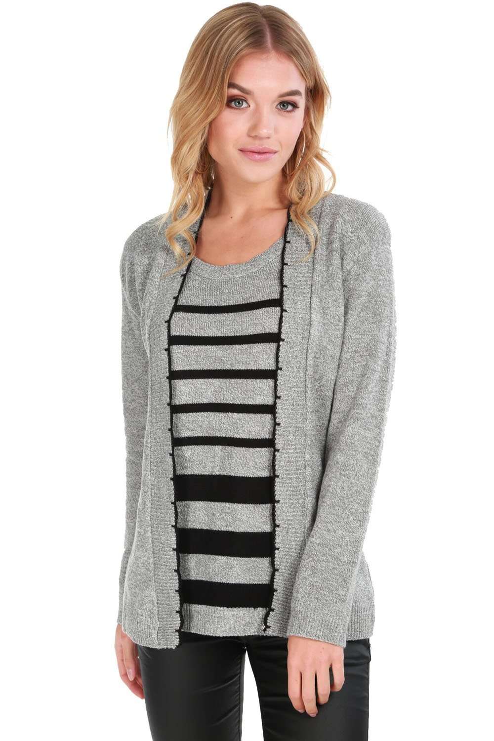 Heidi Long Sleeve Striped Knitted Twin Jumper - bejealous-com