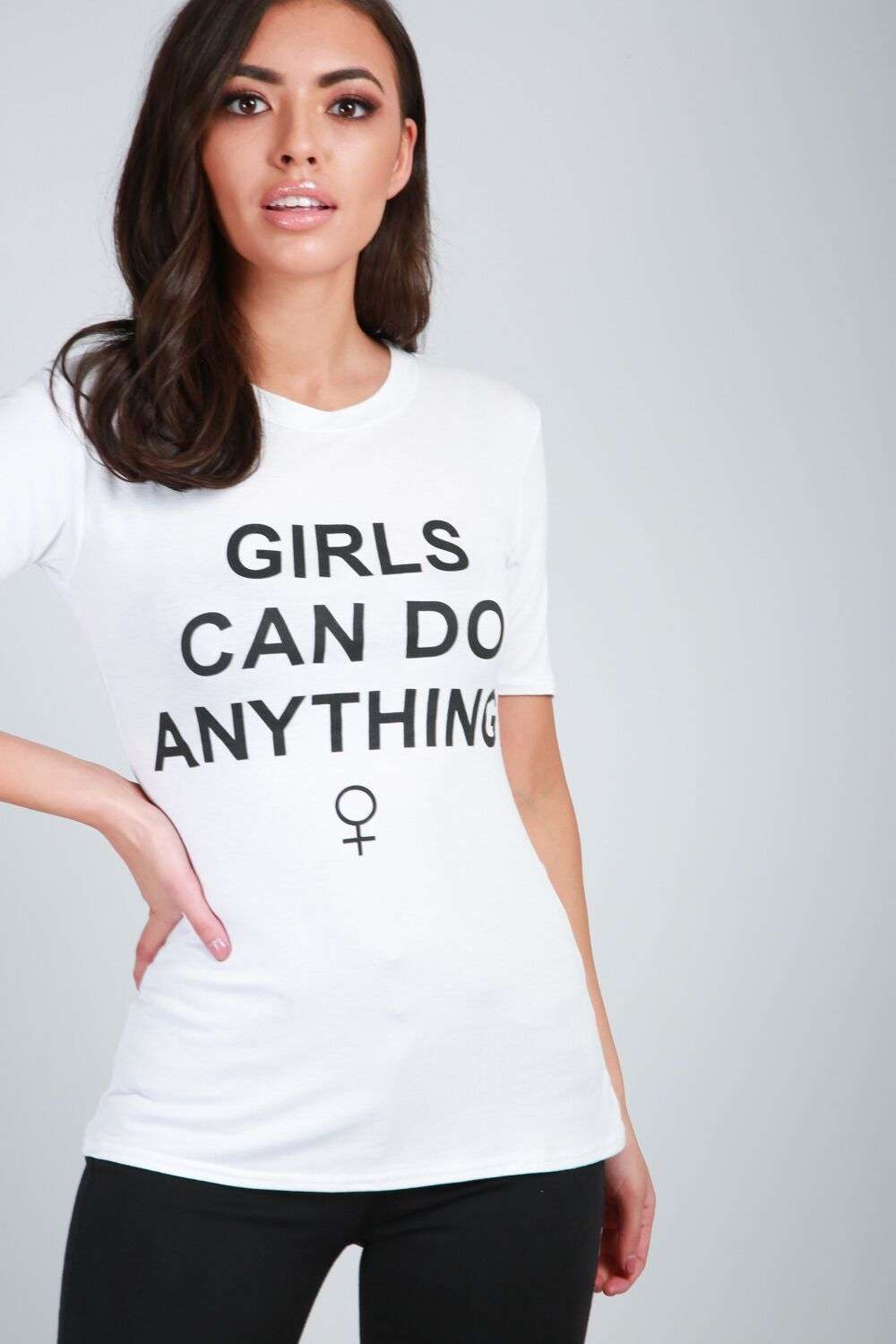 Hettie Girls Can Do Anything Slogan TShirt - bejealous-com