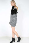 Hettie Monochrome Knitted Jumper Dress - bejealous-com
