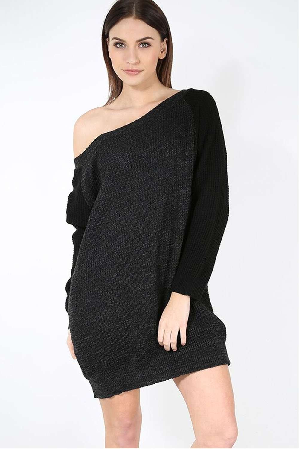 Hettie Monochrome Knitted Jumper Dress - bejealous-com