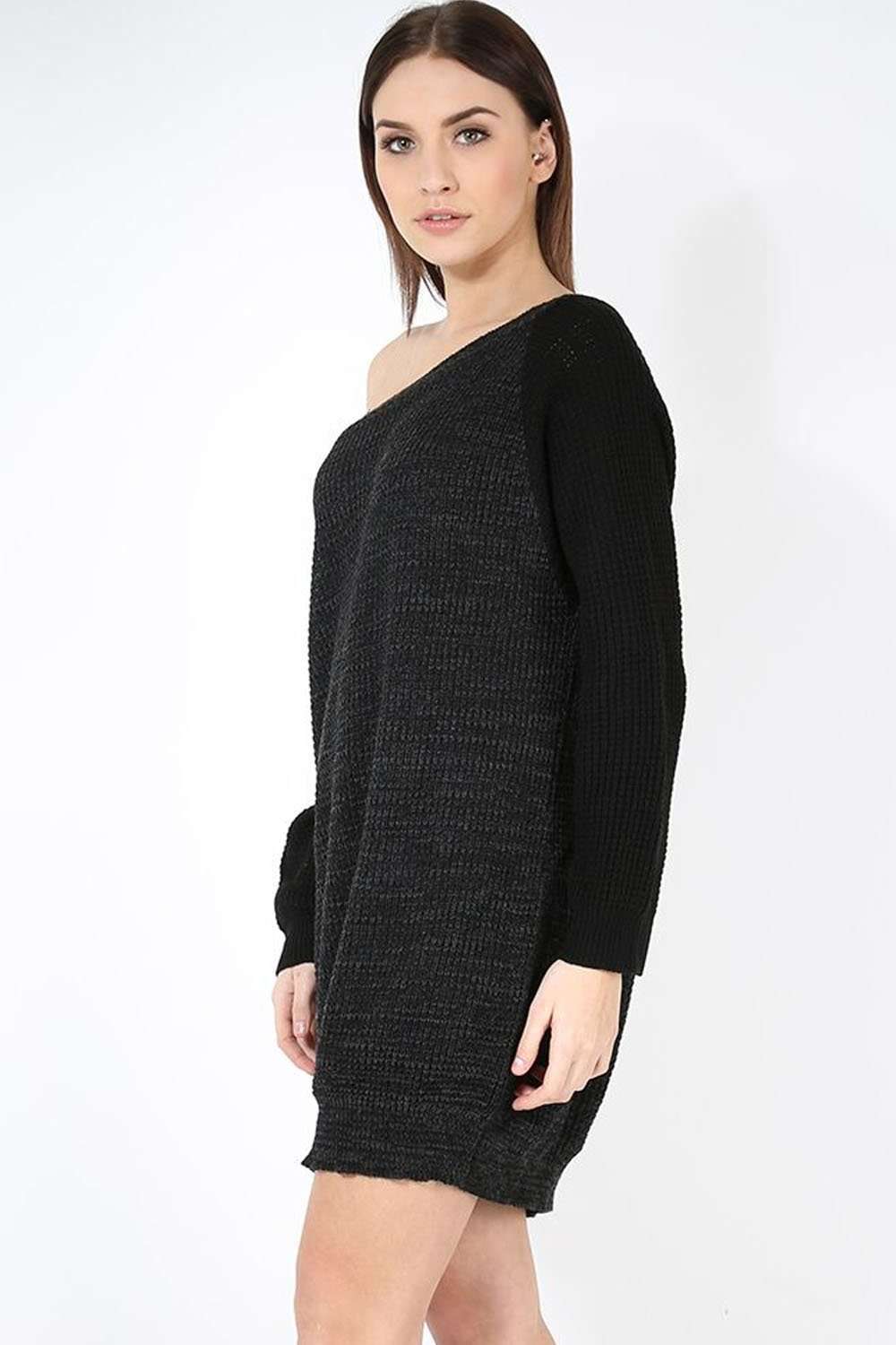 Hettie Monochrome Knitted Jumper Dress - bejealous-com