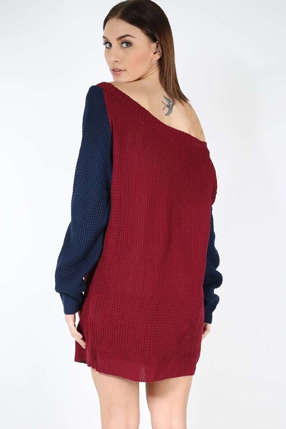 Hettie Off Shoulder Knitted Jumper Dress - bejealous-com