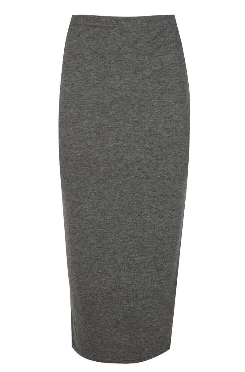 High Waist Burgundy Basic Jersey Maxi Pencil Skirt - bejealous-com