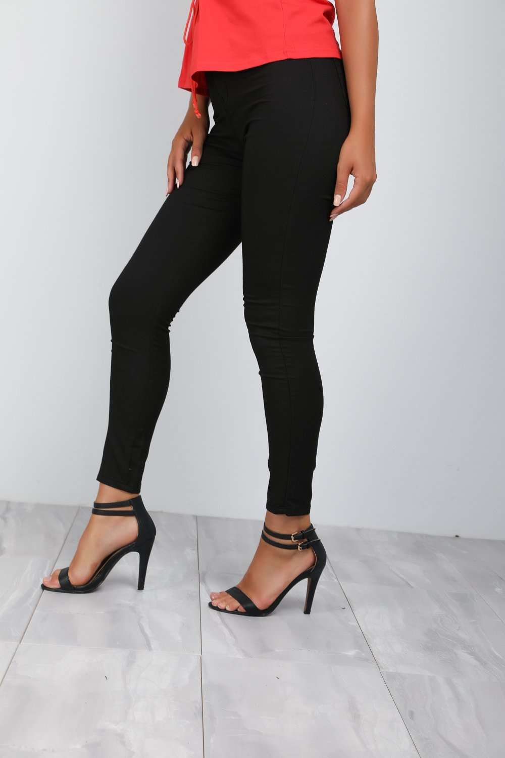High Waisted Black Stretch Skinny Jeans - bejealous-com