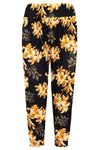 Navy High Waisted Floral Print Cuffed Leg Pants - bejealous-com