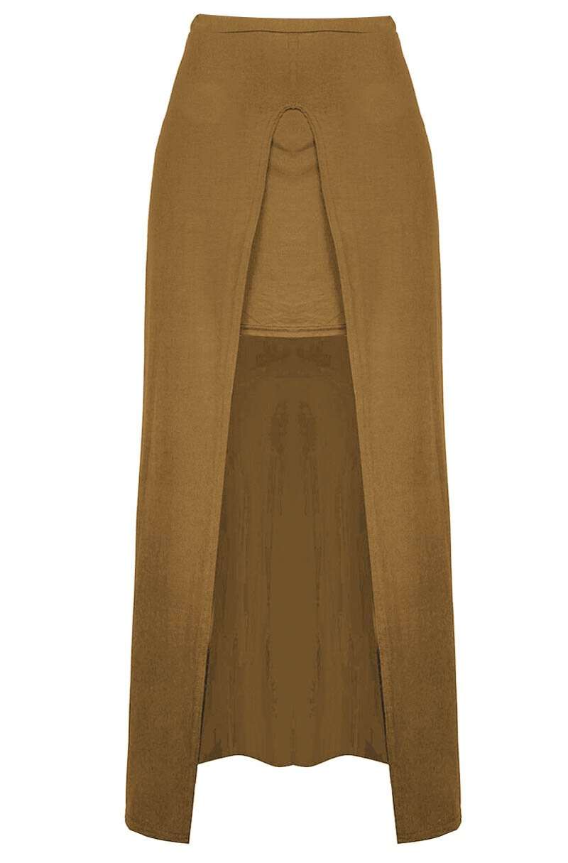 High Waisted Split Leg Purple Maxi Skirt - bejealous-com