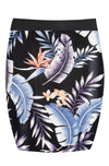 High Waist Purple Tropical Print Mini Skirt - bejealous-com