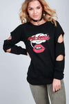 Holly Anti Social Graphic Print Sweatshirt - bejealous-com
