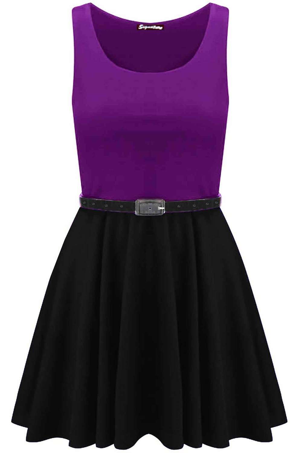 Ilizia Colour Block Sleeveless Skater Dress - bejealous-com