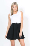 Ilizia Colour Block Sleeveless Skater Dress - bejealous-com