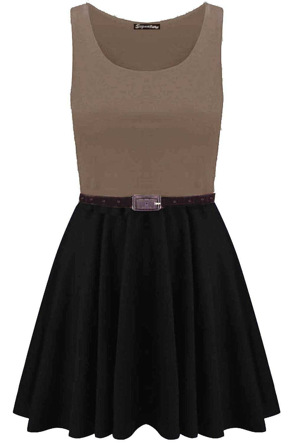 Ilizia Colour Block Sleeveless Skater Dress - bejealous-com